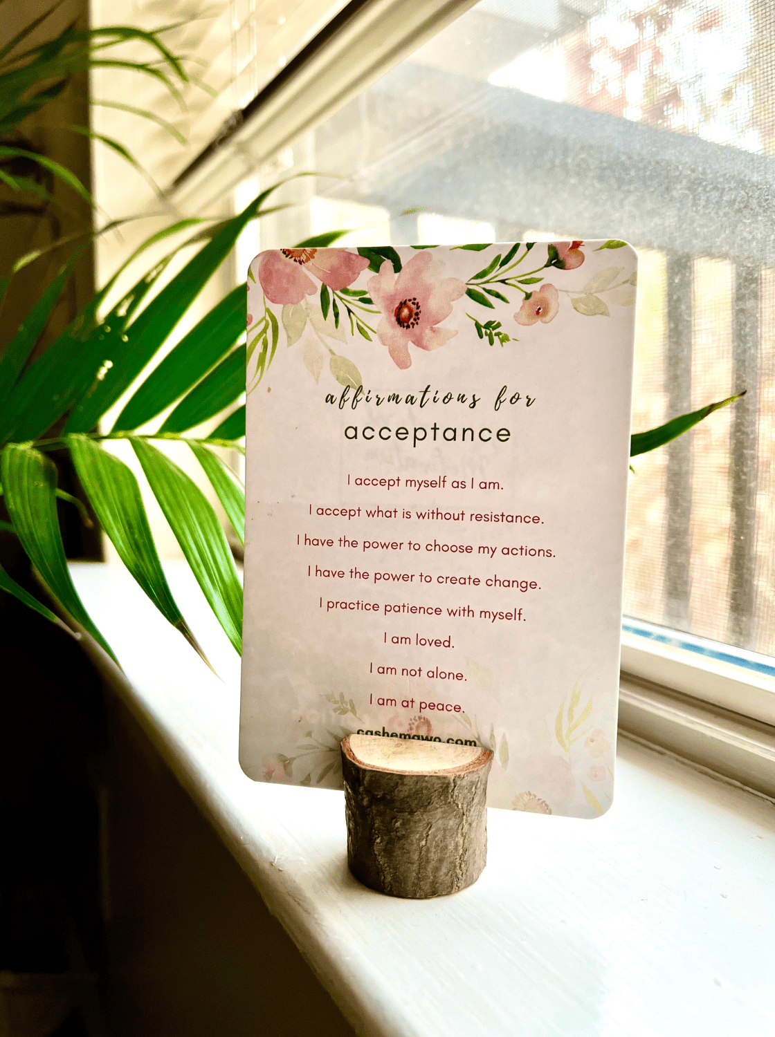 Wooden Affirmation Card Holder