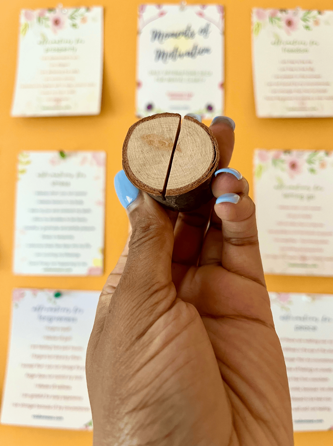 Wooden Affirmation Card Holder